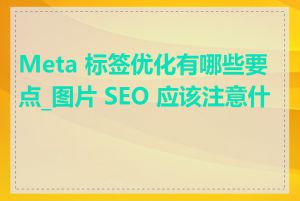 Meta 标签优化有哪些要点_图片 SEO 应该注意什么