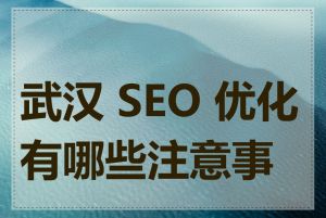 武汉 SEO 优化有哪些注意事项