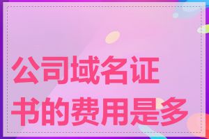 公司域名证书的费用是多少