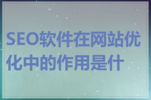 SEO软件在网站优化中的作用是什么