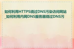 如何利用HTTPS绕过DNS污染访问网站_如何利用内网DNS服务器绕过DNS污染