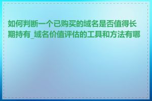 如何判断一个已购买的域名是否值得长期持有_域名价值评估的工具和方法有哪些