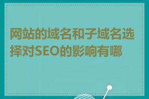 网站的域名和子域名选择对SEO的影响有哪些