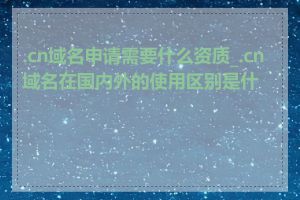 .cn域名申请需要什么资质_.cn域名在国内外的使用区别是什么