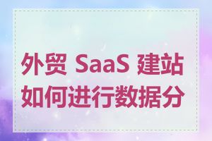 外贸 SaaS 建站如何进行数据分析