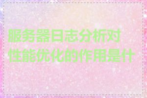 服务器日志分析对性能优化的作用是什么