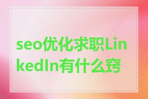 seo优化求职LinkedIn有什么窍门
