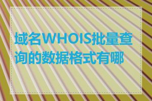 域名WHOIS批量查询的数据格式有哪些