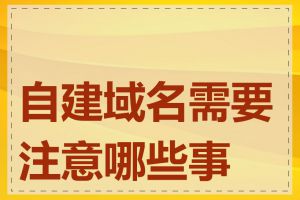 自建域名需要注意哪些事项