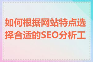 如何根据网站特点选择合适的SEO分析工具