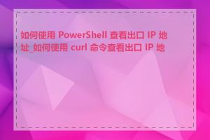 如何使用 PowerShell 查看出口 IP 地址_如何使用 curl 命令查看出口 IP 地址