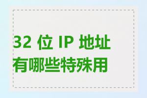 32 位 IP 地址有哪些特殊用途