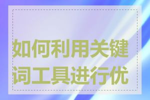 如何利用关键词工具进行优化