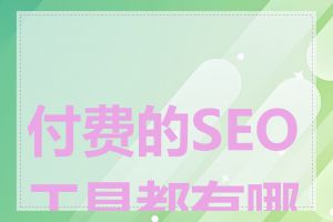 付费的SEO工具都有哪些