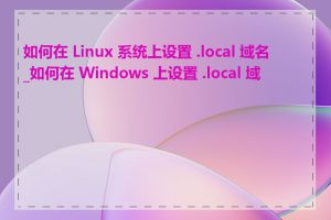如何在 Linux 系统上设置 .local 域名_如何在 Windows 上设置 .local 域名