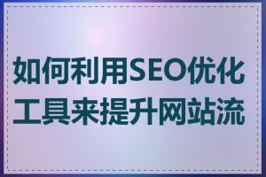 如何利用SEO优化工具来提升网站流量