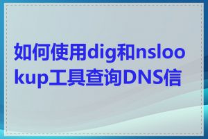 如何使用dig和nslookup工具查询DNS信息