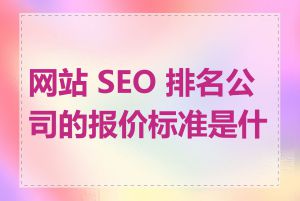 网站 SEO 排名公司的报价标准是什么