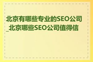北京有哪些专业的SEO公司_北京哪些SEO公司值得信赖