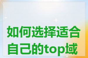 如何选择适合自己的top域名