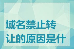 域名禁止转让的原因是什么