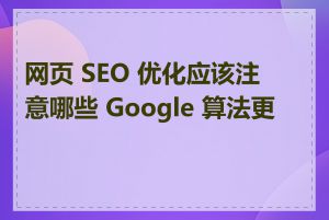 网页 SEO 优化应该注意哪些 Google 算法更新