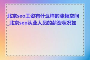 北京seo工资有什么样的涨幅空间_北京seo从业人员的薪资状况如何