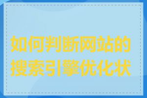 如何判断网站的搜索引擎优化状况