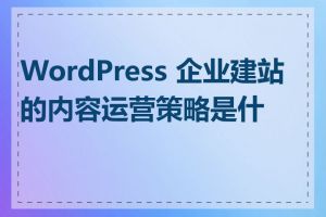 WordPress 企业建站的内容运营策略是什么