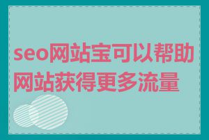 seo网站宝可以帮助网站获得更多流量吗