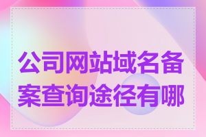 公司网站域名备案查询途径有哪些