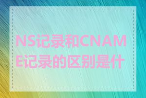 NS记录和CNAME记录的区别是什么