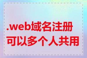 .web域名注册可以多个人共用吗