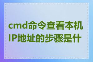 cmd命令查看本机IP地址的步骤是什么