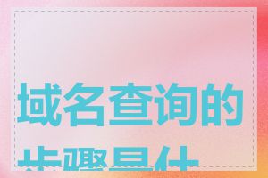 域名查询的步骤是什么