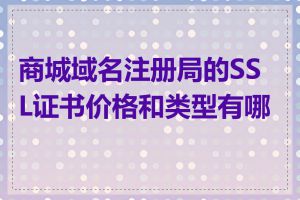 商城域名注册局的SSL证书价格和类型有哪些