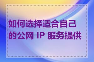 如何选择适合自己的公网 IP 服务提供商