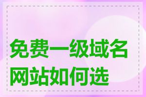 免费一级域名网站如何选择