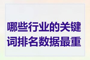 哪些行业的关键词排名数据最重要