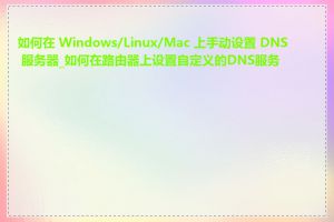 如何在 Windows/Linux/Mac 上手动设置 DNS 服务器_如何在路由器上设置自定义的DNS服务器