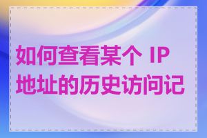 如何查看某个 IP 地址的历史访问记录