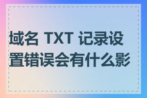 域名 TXT 记录设置错误会有什么影响