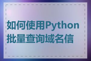 如何使用Python批量查询域名信息