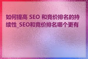 如何提高 SEO 和竞价排名的持续性_SEO和竞价排名哪个更有效