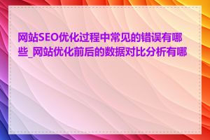 网站SEO优化过程中常见的错误有哪些_网站优化前后的数据对比分析有哪些