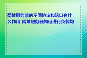网址服务器的不同协议和端口有什么作用_网址服务器如何进行负载均衡