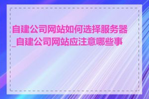 自建公司网站如何选择服务器_自建公司网站应注意哪些事项