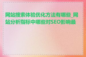 网站搜索体验优化方法有哪些_网站分析指标中哪些对SEO影响最大