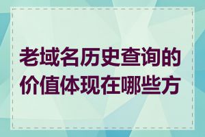 老域名历史查询的价值体现在哪些方面