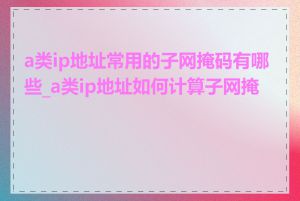 a类ip地址常用的子网掩码有哪些_a类ip地址如何计算子网掩码